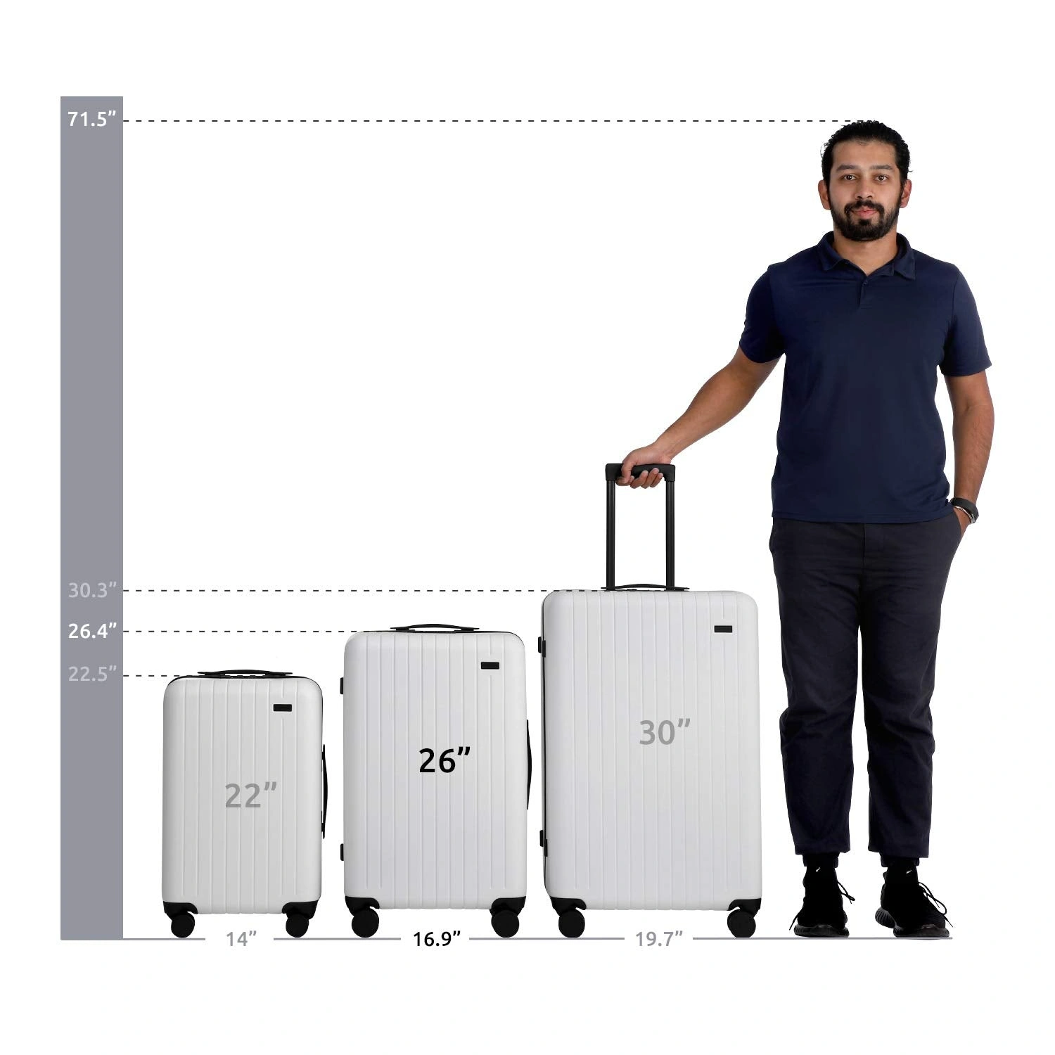 Effortless Travel 26" White Hardshell Spinner Suitcase