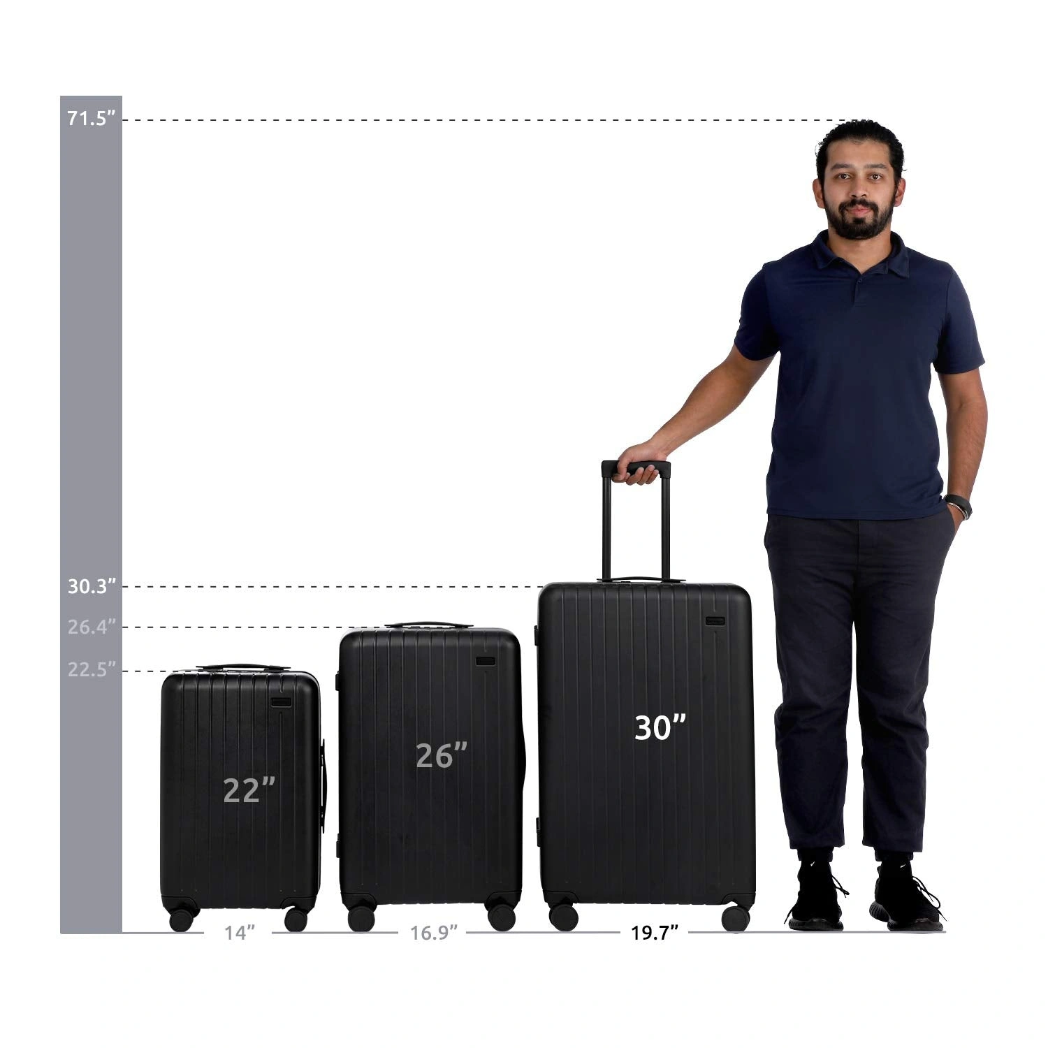 Stylish 30" Spinner Suitcase – Durable, Hard Shell Roller Bag, Black.